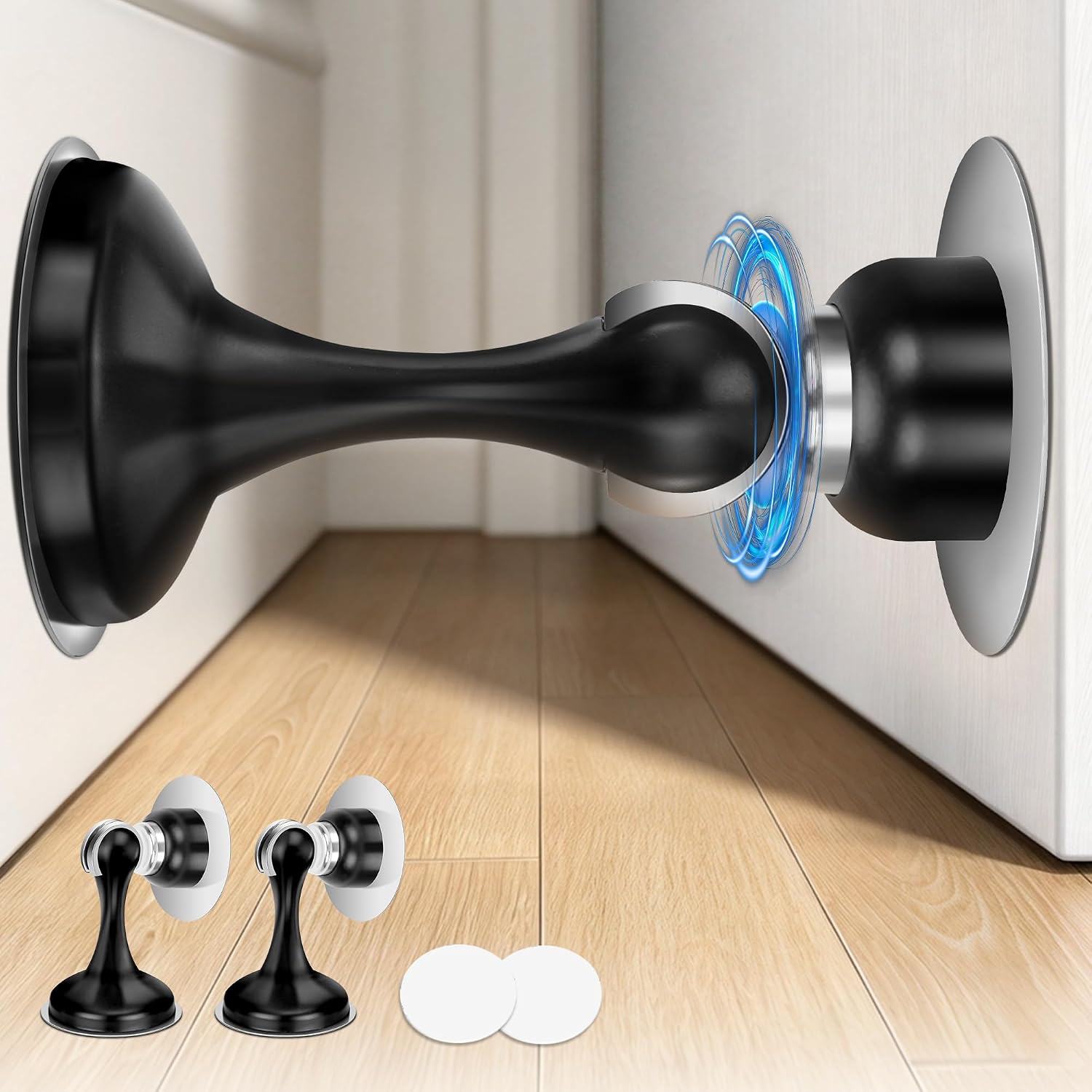 Crosize magnetic door stop holding a door open against the wall